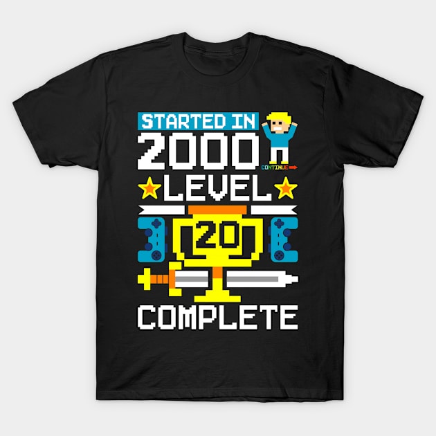 Birthday 2000 20 years retro gaming gift T-Shirt by QQdesigns